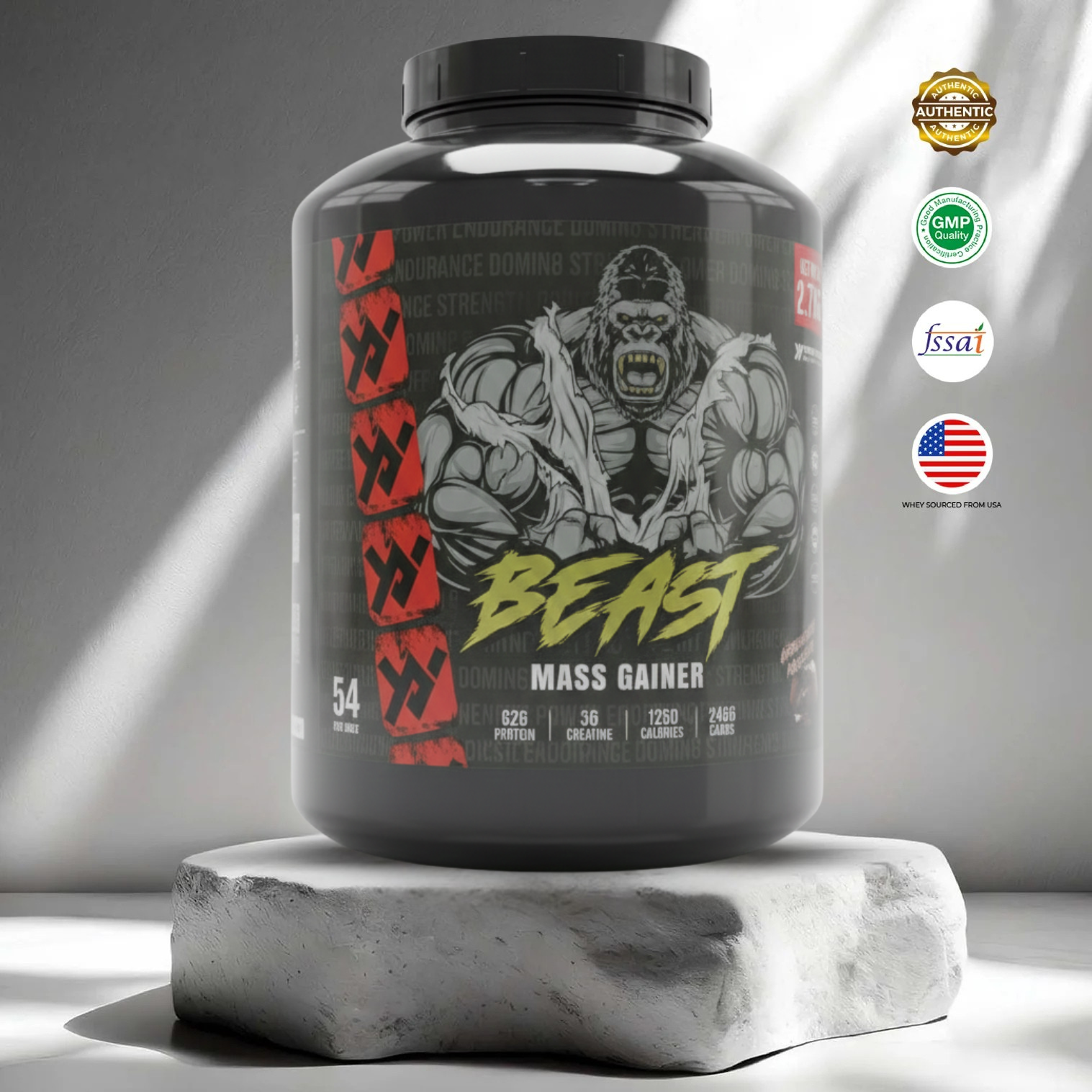 BEAST Mass Gainer – Chocolate Monster | 2.7kg Jar (54 Servings)