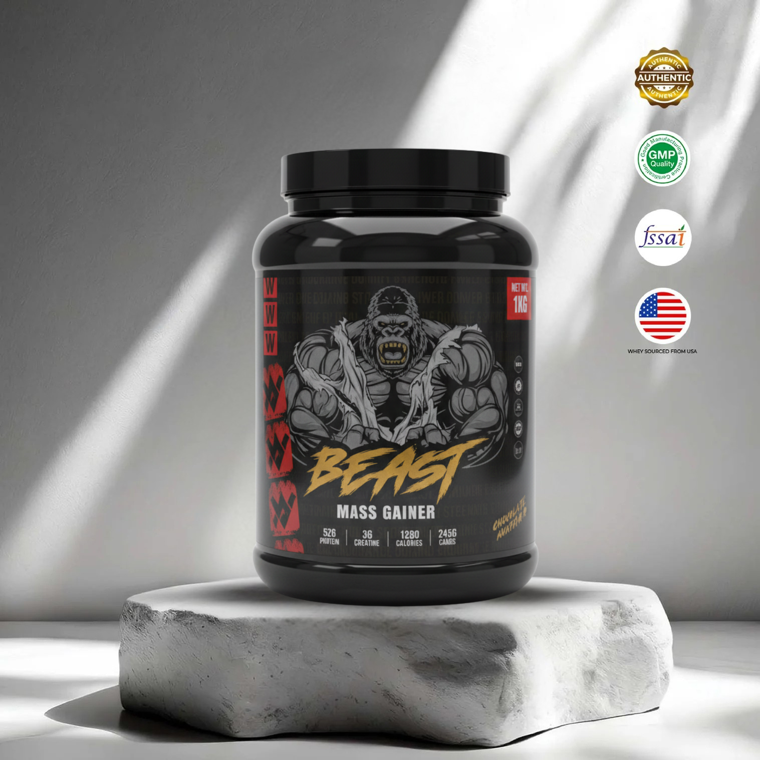 BEAST Mass Gainer – Chocolate Monster | 1kg Jar (20 Servings)