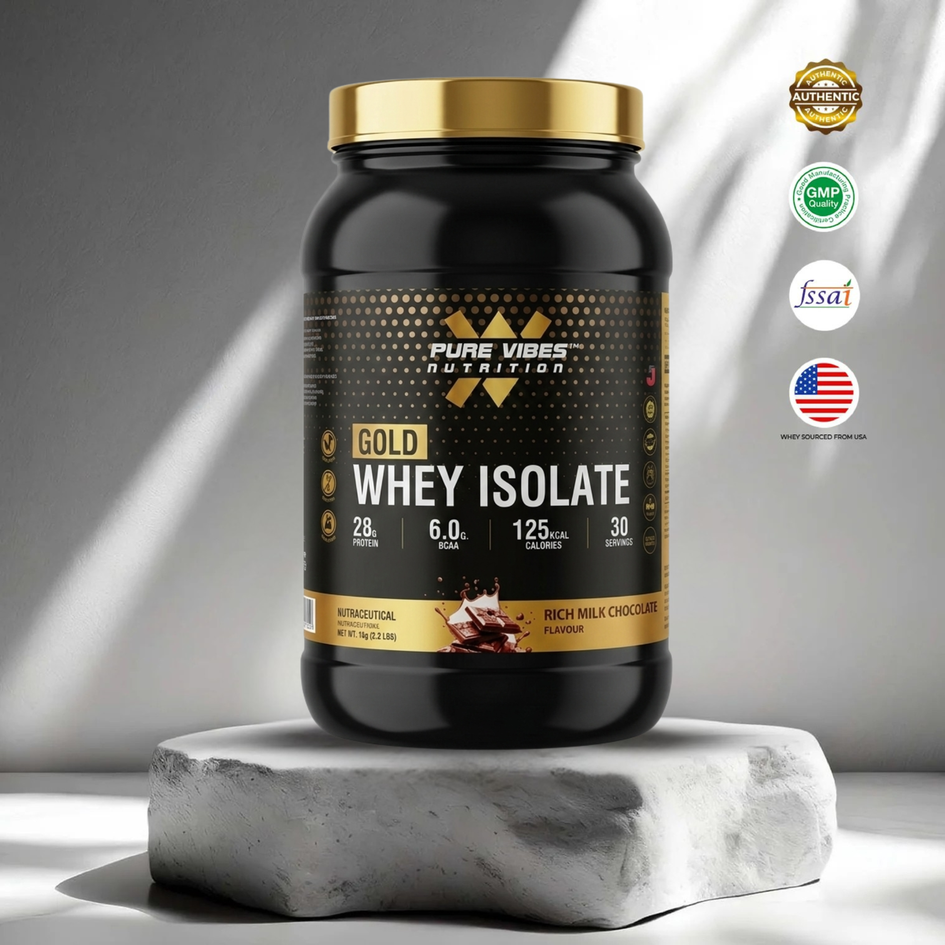 GOLD WHEY ISOLATE – 28g Protein & 6g BCAA (1kg | 30 Servings)